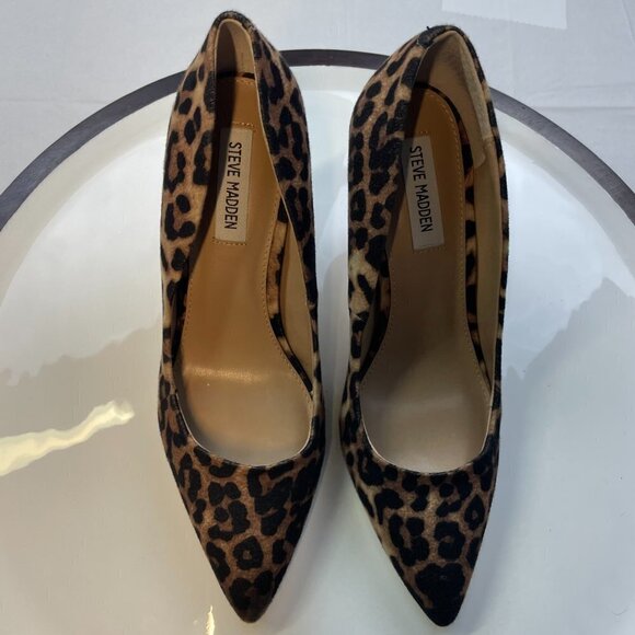 Steve Maddens Textile Leopard print High heels 8.5M - Picture 6 of 8